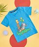 Pantaloons Baby Half Sleeves Animals Printed Tee - Medium Blue