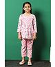 READIPRINT Cotton Three Fourth Sleeves Floral Printed Kurta & Pant - Pink