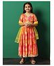 READIPRINT Half Sleeves Floral Printed Cotton  Lehenga Choli With Dupatta - Yellow