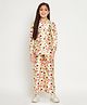 READIPRINT Satin Full Sleeves  Floral Printed Shirt With Coordinating Pant Set - White