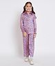 READIPRINT Satin Silk Full Sleeves Floral Printed Co Ord Set  - Pink