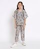READIPRINT Crepe Half Sleeves Floral Printed Co Ord Set - Green