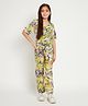 READIPRINT Crepe Half  Sleeves Abstract Printed Co Ord Set  - Yellow