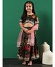 READIPRINT Half Sleeves Abstract Printed Cotton Lehenga Choli With Dupatta - Black