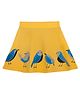 Plan B 100% Cotton Birds Printed Skirt With Inbuilt Shorties - Gold