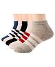 MOMISY 5 Pairs children Girl Boys Tube Socks Toddlers Infant Solid Color Ankle Socks Stretch  Socks (3Striped -  12 Years-15 Years)
