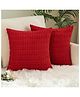 MOMISY Corduroy Cushion Throw Pillow Covers (Red, 2)