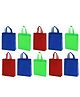 MOMISY Set of 10 Foldable Reusable Shopping Tote Bags for Grocery Purchase Market Daily Use Gift-Multicolor (L, Vertical 10)