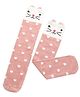 MOMISY 1 Pair of Baby Spring Winter And Autumn Combed Cotton Long Tube Knee-High Socks Suitable Age of 3 to 12 Years (LoveCatPink -  3-12Y)
