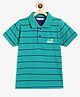 Campana Cotton Jersey Half Sleeves Striped T-Shirt - Green & Blue