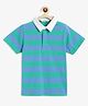 Campana Cotton Jersey Half Sleeves Rugby Stripes T-Shirt - Green & Blue