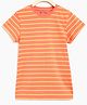 Campana 100% Cotton Jersey Half Sleeves Striped Tee - Peach & Yellow