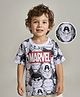 Babyhug Marvel Cotton Half Sleeve T-Shirt With All Over Avengers Print - Black