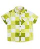 Lil' Drama Half Sleeves Checked Shirt - Green