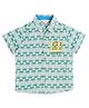 Lil' Drama Half Sleeves Abstract Printed Shirt - Green