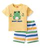 Babyhug Single Jersey Knit Half Sleeves Night Suit with Frog Print - Yellow