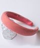 Ribbon candy Solid  Velvet Padded Hair Band - Peach