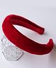 Ribbon candy Solid  Velvet Padded Hair Band - Red