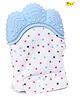 Fantasy India Silicone Teether Mitten Glove Polka Dot Print - Blue