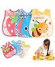 BabyGo Plastic Waterproof Baby Apron with Bib Pack of 3 - Multicolor