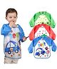 BabyGo Washable 3 Pcs Long Sleeve Bibs, Waterproof Baby Bibs, Toddler Sleeved Bib, Baby Smock for Eating Feeding - Multicolor