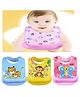BabyGo Silicone Baby Detachable Waterproof Apron Bibs Pack Of 3 - Multicolor