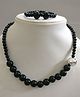 Tiny Closet Beads Embellished  Necklace Set - Black
