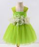 Kookie Kids Sleeveless Party Frock with Floral Applique - Green