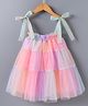 Kookie Kids Sleeveless Party Tiered Frock - Multicolour
