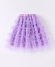 Kookie Kids Knee Length Layered Skirt with Frill Design Solid Colour  - Purple
