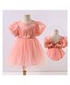Kookie Kids Half Sleeves Party Frock with Bow Detailing - Pink