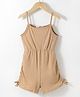 Kookie Kids Singlet Sleeves Solid Color Jumpsuit - Brown