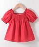 Kookie Kids Half Sleeves Texture Top- Red