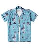 CAVIO Cotton Half  Sleeves Typography Printed Shirt With Tee - Blue