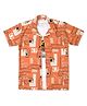 CAVIO Cotton Half  Sleeves Typography Printed Shirt With Tee - Orange