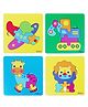 Fiddlys 3D Cute Cartoon Wooden Jigsaw Puzzles for Kids & Children 5 pieces and features 4 different puzzles (Pack of 4 Baby Transport + Animal)