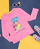 Pantaloons Junior Full Sleeves Cartoon Girl Printed Tee - Pink