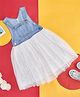 Pantaloons Junior Sleeveless Shimmered Dress - Medium Blue