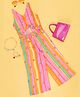 Pantaloons Junior Rayon Sleeveless Butterflies Printed Smocked Jumpsuit - Multi Colour