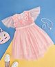 Pantaloons Junior Flutter Sleeves Sequins Embellished Fit & Flared Dress With Belt - Pink