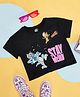 Pantaloons Junior Cotton Warner Bros Featuring Half Sleeves Tom & Jerry Printed Tee - Black