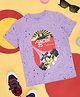 Pantaloons Junior Half Sleeves Car Printed Tee - Purple