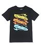 PALM TREE Half Sleeves Car Printed  Tee - Black
