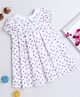 Tweetons Cotton Puffed Sleeves Frock with Peter Pan Collar & Floral Print - Purple