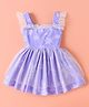 Kookie Kids Frill Sleeves Frock Swimsuit with Snowflake Print - Purple