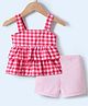 Kookie Kids Sleeveless Two Piece Checked Swimsuit -Red