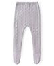 Babyhug Knit Footed Solid Legging With Cable Knit Design - Grey
