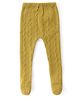 Babyhug Knit Footed Legging With Cable Knit Design - Yellow