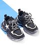 Oh! Pair Slip On Sport Shoes with Lace Up Closure - Black