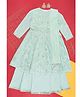 Akkriti by Pantaloons Full Sleeves Sequin Embellished Organza Kurta With Lehenga & Dupatta - Green